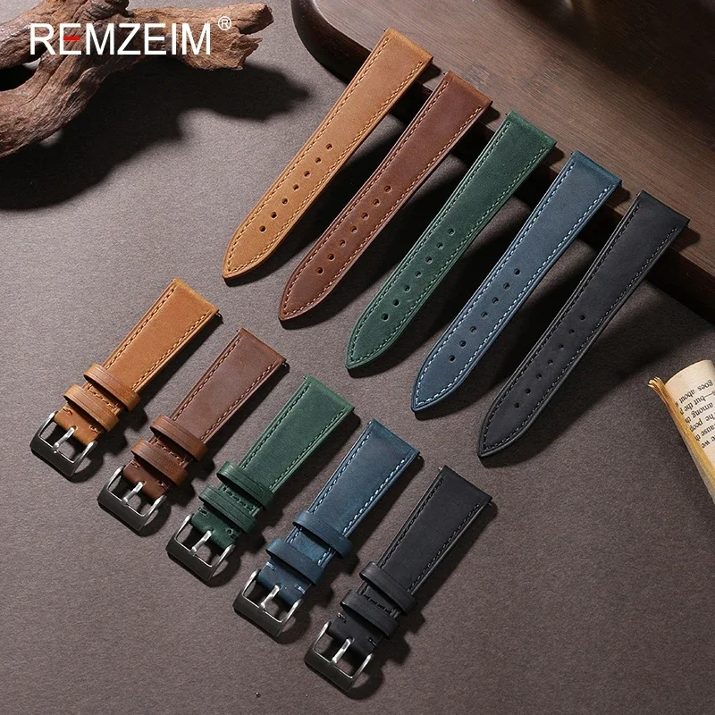 Suede Strap Watch - Çılgın at tutuşunu deri izle Strap18mm