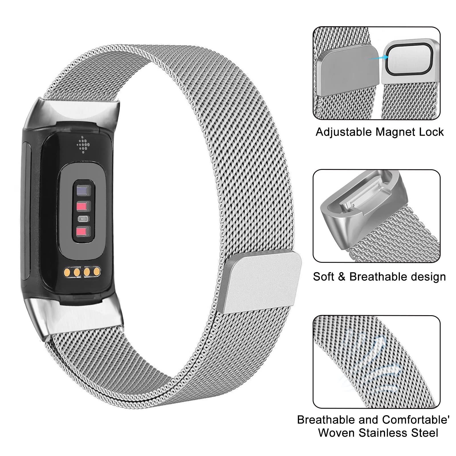 Milanese döngü fitbit şarj 6 5 - Milanese Loop Magnetic incelemesi ve fiyatı